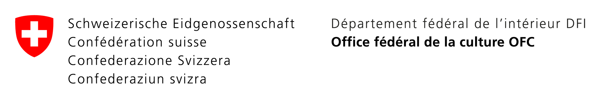 Logo du Département fédéral de l'intérieur DFI, Office fédéral de la culture OFC.