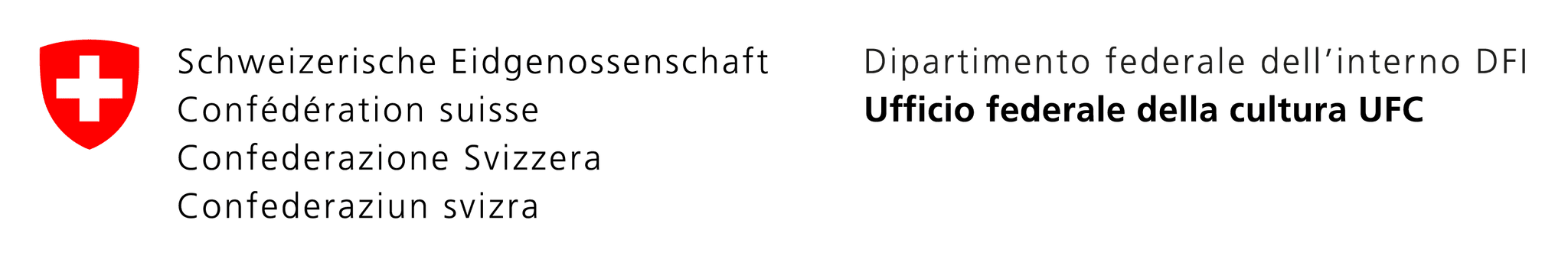 Logo del Dipartimento federale dell'interno DFI, Ufficio federale della cultura UFC.